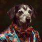 Hippie Dog - Ein farbenfrohes Kunstwerk für Freiheit und Lebensfreude auf Leinwand