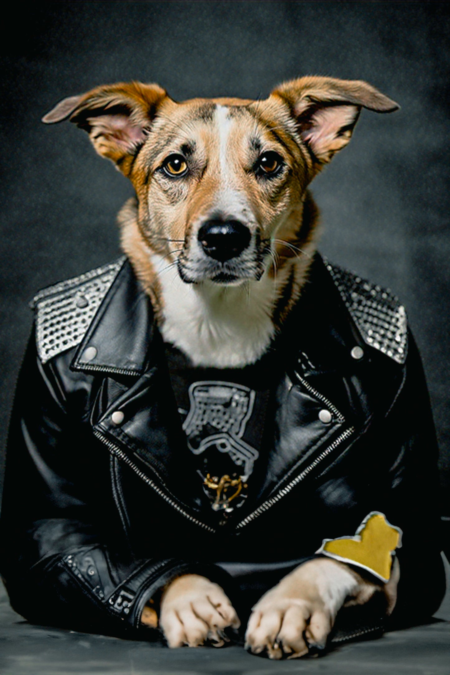 Kunstwerk auf Leinwand: Hund Rider